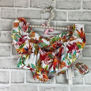 BLEU ROD BE AT TIE® 2 Piece Bathing Suit Pineapple Print Swimsuit Size 6 HiWaist